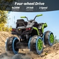 thumbnail image 4 of Hikiddo 24V Kids ATV 4-Wheeler, 24 Volt 4WD Ride on Toy for Big Kid w/ 4x200W Motor, 5.6Mph Max Speed - Green, 4 of 8