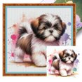 thumbnail image 1 of Kit Punto Cruz Perro Impreso Hilo Algodón Ecológico Bordado Arte 40x40cm 11CT, 1 of 9