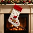 thumbnail image 2 of Qocolcyl Plush Embroidered Christmas Stockings, Cute Penguin Reindeer Santa Snowman Xmas Stocking with Red Cuff, Hanging Gift Bag for Fireplace Tree Indoor Christmas Decorations Holiday Family Party, 2 of 7