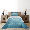 thumbnail image 3 of Ambesonne Blue White Quilted Coverlet 2 Pcs, Typography Message, Twin Size, Blue White, 3 of 5