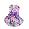 thumbnail image 2 of NIBOLOG Puppy Dress Floral Printing Pleated Edge Adorable Good Ductility Breathable Bowknot Dress-up Decorating Summer Kitty Clothes Dog Outfits for Party, 2 of 8