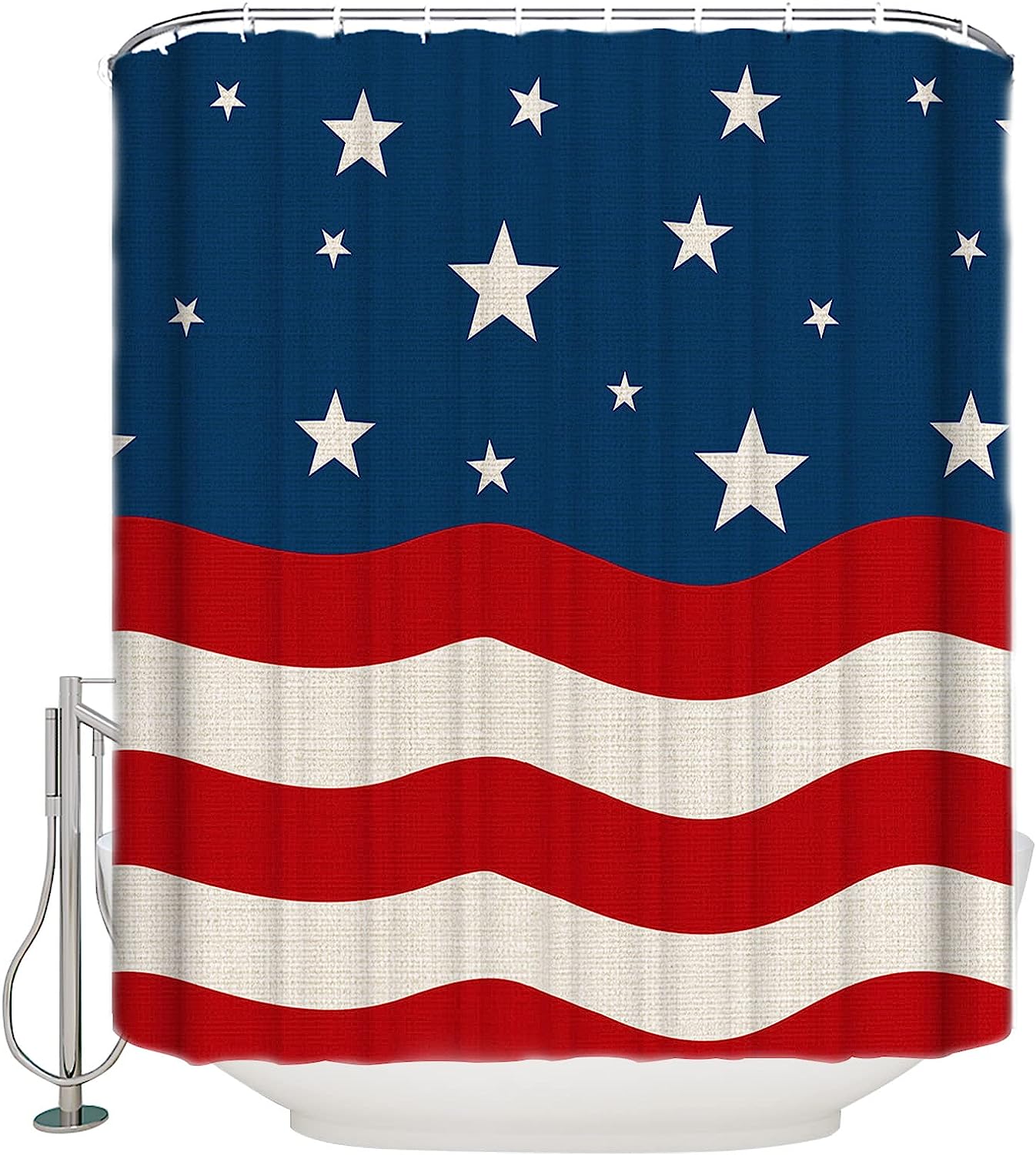 SPXUBZ Shower Curtain, Waterproof Shower Curtain Liner, 4th of July