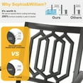 thumbnail image 4 of Sophia & William 7 Peices Outdoor Patio Dining Set Metal Chairs and Teak Wood Table Set, 4 of 8