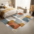 thumbnail image 2 of Mid Century Geometric Area Rug, Abstract Boho Pattern Indoor Carpet, Washable Non Slip Low Pile Soft Thin Rug for Living Room Bedroom Home Decor Mat 5x6ft, 2 of 8