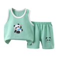 thumbnail image 3 of Hiijoy Toddler Boys Summer Outfits Cartoon Print Soft Tank Top & Shorts Set, Sizes 2-3T, 3 of 3