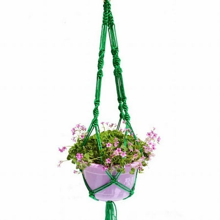 Plant Hanger Basket Rope Hanging Planter Pot Holder Nylon Garden Decor Macrame Green