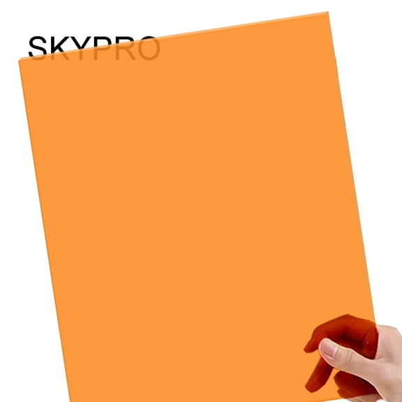 Buy Orange Transparent Fluorescent Colored Acrylic Plexiglass Sheet, 1/8" Thick, Size 12" x 8", Plastic Plexi Glass for Crafts and More