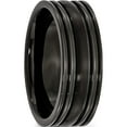 thumbnail image 4 of Titanium Grooved Black Ip-Plated 8mm Brushed And Polished Band (Size 11.5) Made In China tb358-11.5, 4 of 5