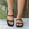 thumbnail image 6 of Bibifish Womens Flat Slide Minimalist Crisscross Thin Strap Ladies Sandals Summer Sleek Street Everyday Casual Outdoor Walking Sandals, 6 of 9