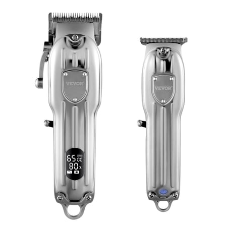 Cordless Hair Clipper Set for Men, USB Charging Trimmer with LED Display, 8 Guide Combs & High-Speed Motor for Home Grooming