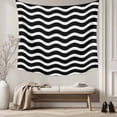thumbnail image 5 of Black Moire Ombre Tapestry for Bedroom Wall Hanging Tapestry, Water Ripple Stripe Farmhouse Ceiling Backdrop Tapestries Poster Blanket Wall Decor for Teens Room Living Room Dorm 59" x 79", 5 of 8