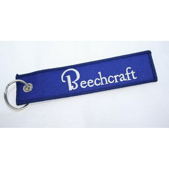 Beechcraft Pilot Aviation Key Chain - Beechcraft - Woven Key Tag - Aircraft Airplane Beech