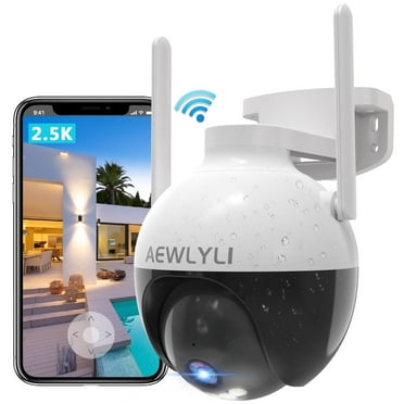 AEWLYLI Outdoor Security Camera - Spotlight, Waterproof, 2.5K Home Surveillance Camera, 2.4Ghz Wi-Fi, Night Vision, Motion Detection, White