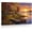 Frame-style, variant on Rustic Autumn Lake Cabin Canvas Wall Art Sunset Scenery with Boats and Geese Pictures Fall Landscape Wall Decor for Living Room Bedroom Home Office Lodge Decor