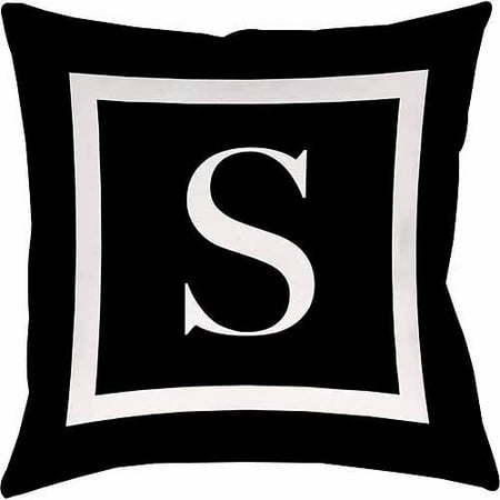 IDG Classic Block Monogram Decorative Pillow - Black