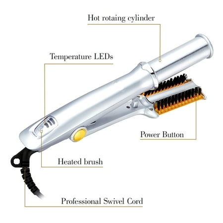 3 in 1 Hair 2-Way Rotating Curling Iron 360 Degree ...