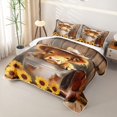 thumbnail image 3 of Homewish Sunflower Highland Cow Twin Quilt Set, Western Cowboy Twin Coverlet Set, 2pcs, 1 Comforter and 1 Pillowcase, 3 of 7