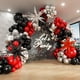 thumbnail image 1 of Kit de arco de globos Anjerlfu rojo y negro con 3 globos en forma de estrella, 1 of 7