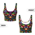 thumbnail image 6 of Goofa Colorful Floral Embroidery Mexican Printed Sports Bras for Women, High Impact Running Bra Workout Crop Tank Tops Longline Sports Bra Push up-, 6 of 8