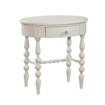 American Woodcrafters Rodanthe Dove White Wood Oval Accent Table