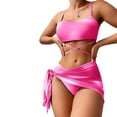 thumbnail image 1 of Wosthever Traje de baño para mujer Conjunto de playa Sexy Chic y colores vibrantes Conjunto de tres piezas TriangleSet Up SexyChic Traje de baño Rosado, 1 of 6