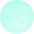 thumbnail image 1 of Ahgly Company Indoor Round Solid Turquoise Blue Modern Area Rugs, 7' Round, 1 of 4