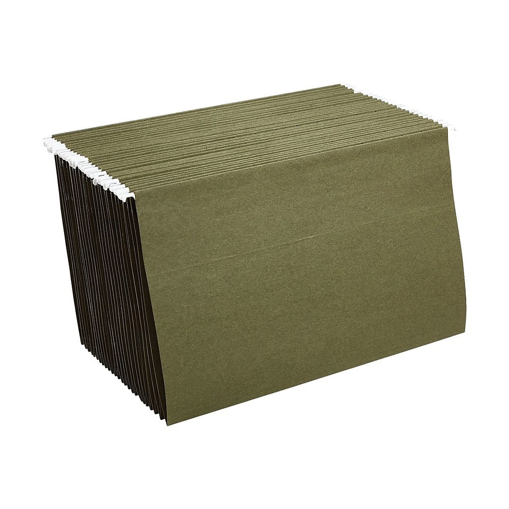 Staples Hanging File Folders Legal Size Standard Green 25/Box (521252