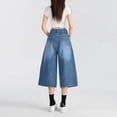 thumbnail image 2 of Aoiroe Women's Capri Jeans High Waisted 2026 Summer Fashion Straight Leg Denim Capri Pants Light blue XL, 2 of 5