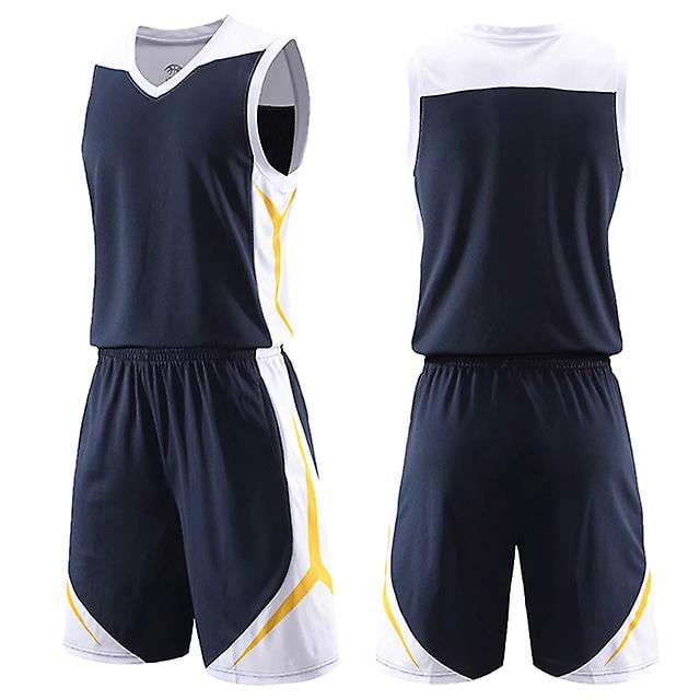 Ensemble de Maillot de Basketball * Modèles pour Adultes / Enfants (Bleu Marine)