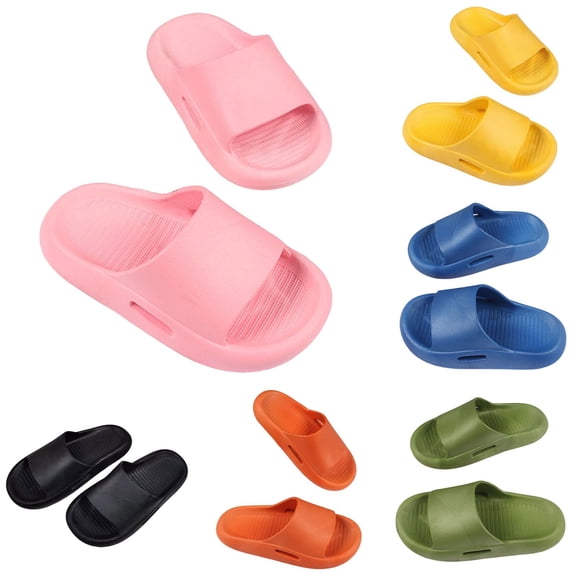 Ulanda Kids Slides Soft Soled Sandals Summer Slip-On Sandals Shower Beach Pool Slippers for Kids Girls Toddler Water Shoes for Boys (Pink, 24)