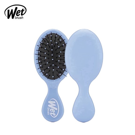 Wet Brush Mini Detangler Hair Brush for All Hair Types, Solid Sky Blue