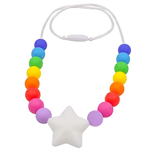 Baby Pendant Teething Necklace Silicone Teether Pacifier Autism Sensory Chew Toy 