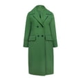 thumbnail image 4 of Kaliqueen Womens Winter Wool Overcoat Notched Lapel Single Breasted Warm Jacket Soild Color Thicken Outwear with Pockets, 4 of 9