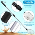 thumbnail image 3 of NOGIS 2 Pack Beach Scoop Shovel and Sifter Tool Sand Sifter Sea Glass Shell Shark Tooth Sifter Sand Scoop Shell Scooper for Beach Adjustable Long Handle Cat Litter Shovel (5.5 Inch), 3 of 7