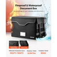 thumbnail image 2 of VEVOR Fireproof Document Box, 1832 ℉ Heat Insulated Fireproof & Waterproof Box with Lock, Portable File Storage Security Organizer Home Office Travel Use, for Passports, Important Documents & Files, 2 of 9