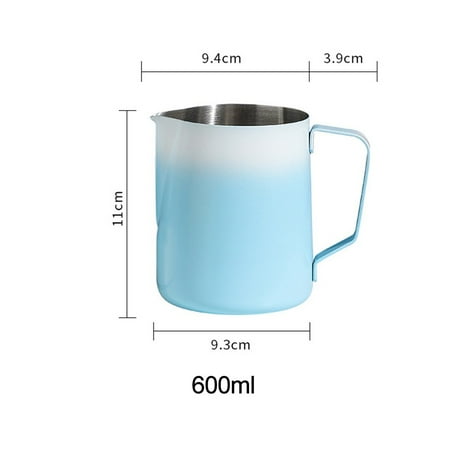 

RichLink 1 Pack 350/600Ml Latte Coffee Cup Stainless Steel Milk Froth Cup Frother Cup 600ml Blue
