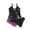 Purple, variant on Qingpeng Plus Size Tankini Swimsuit for Women Color Block Tummy Control Two Piece Bathing Suit Slimming Swim Top with Bottom