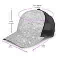 thumbnail image 2 of Lsque Silver Glitter Printed Trucker Hat - Baseball Cap for Men Women - Breathable Mesh Side, Adjustable Fit - for Casual Wear, 2 of 7