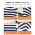 thumbnail image 6 of Blue Stripes Wrap Around Bed Skirts for King Bed 18" Drop, Bed Skirt with Adjustable Elastic Belt Dust Ruffle Bed Valance for Bedroom Hotel Luxury Simple Blue White Texture Bed Frame Cover, 6 of 7