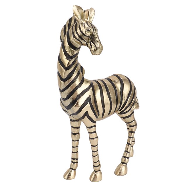 Estatua de animal simulada, estatuas de cebra de resina, escultura de cebra de resina dorada, decoración de cebra, características mejoradas