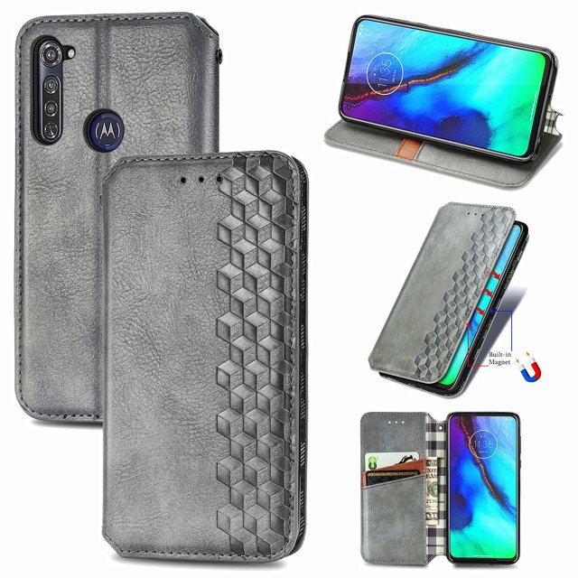 Étui pour Motorola Moto G Pro à Rabat Portefeuille à Rabat Magnétique Protecteur - Gris