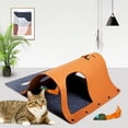 thumbnail image 3 of para , con alfombril colgante para juegos de ratones, juguete interactivo para , minialfombra de actividades, , marrón Colco Túnel de fieltro para gatos, 3 of 7