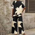 thumbnail image 4 of Neewe Women's Summer 2 Piece Outfits 2026 Short Sleeve Tops Wide Leg Pant Sets Casual Tracksuit-Black L, 4 of 9