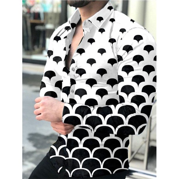 Cárdigan de lujo de moda para fiesta de graduación para hombre, camisa de solapa con botones y talla grande para eventos sociales, top informal con estampado de manga larga en dorado, morado y azul