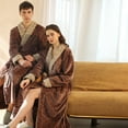 thumbnail image 2 of Ropa de dormir de franela agrandada para mujeres invierno hombres coral polar pareja bata de baño otoño e invierno estilo largo grueso, 2 of 5