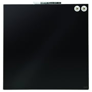 Quartet Magnetic Glass Dry-Erase Board, Frameless, 17" x 17", Black