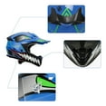 thumbnail image 6 of TCMT DOT Dirt Bike Helmet for Kids with Goggles & Gloves, for Motocross Offroad Street Motorcycle, Youth XL Size, Blue Shark, 6 of 11