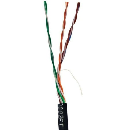 Vericom Cat5e UTP Solid Riser CMR Cable, 1,000' Pull Box, Black