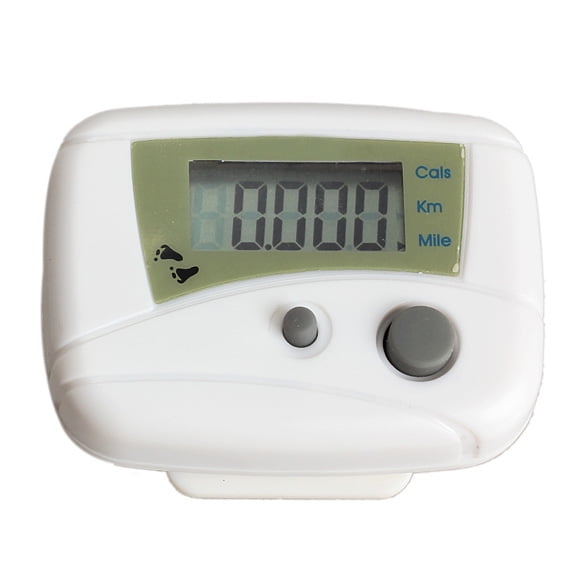 Podómetro electrónico LCD Ehuebsd blanco contador de pasos calorías kilómetros