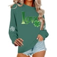 thumbnail image 2 of TaTaai Womens St Patricks Day Graphic Print Long Sleeve Crewneck Casual Sweatshirt Holiday Fleece Lined Pullover Top Winter Warm Gift, 2 of 6